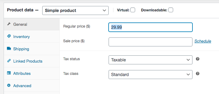 woocommerce add or change the product price