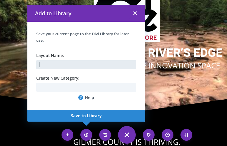 Divi Library Add to Library