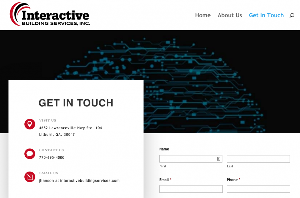Contact Page Divi Layout Business Consultant